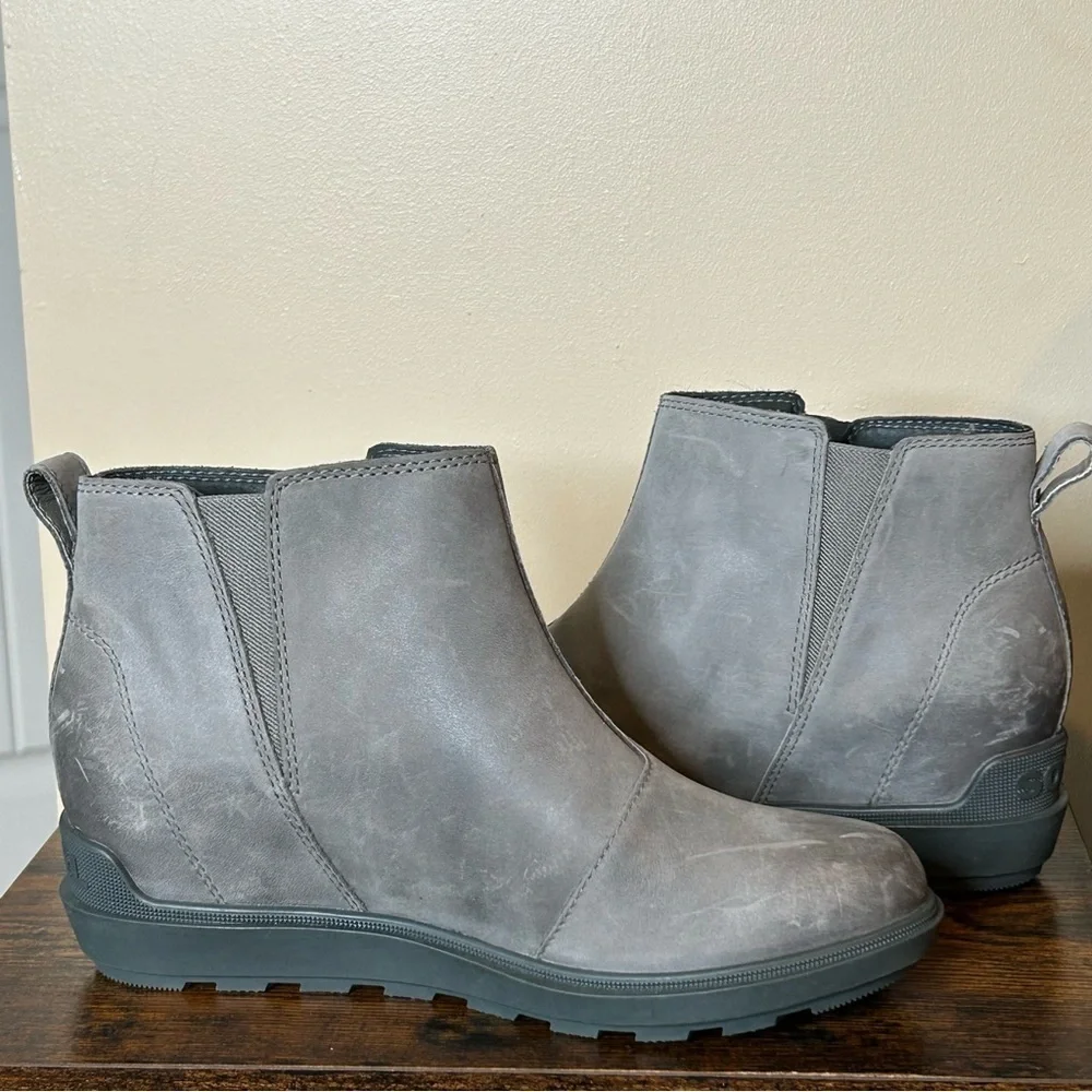Sorel Women's Evie II Zip Wedge Booties Size 7 Quarry Grill - Picture 7 of 10